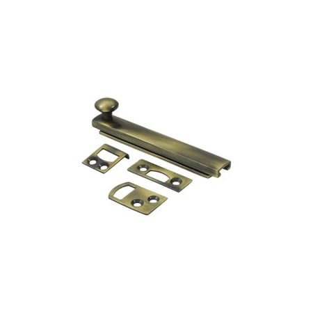 Deltana Concealed Screw Surface Bolt Window Latch Antique Brass, 10PK 4SBCS5-XCP10